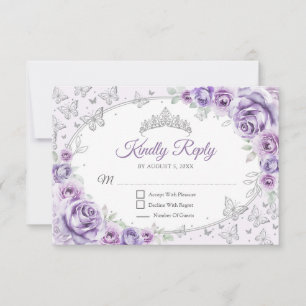 Réponse Quinceanera Violet Lilas Argent