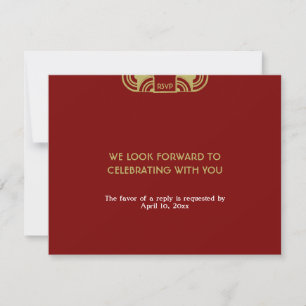 Réponse rouge de la clôture RSVP de mariage de