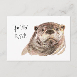 Réponse RSVP amusante avec Otter aquarelle