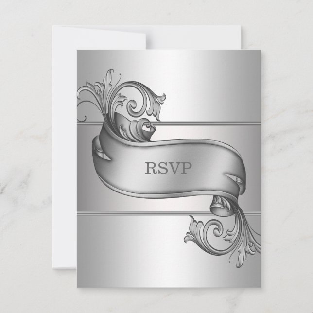 Réponse RSVP argent (Devant)