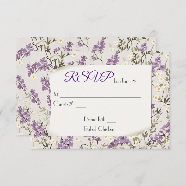 Réponse RSVP aux Lilas de Mariage (Devant / Derrière)
