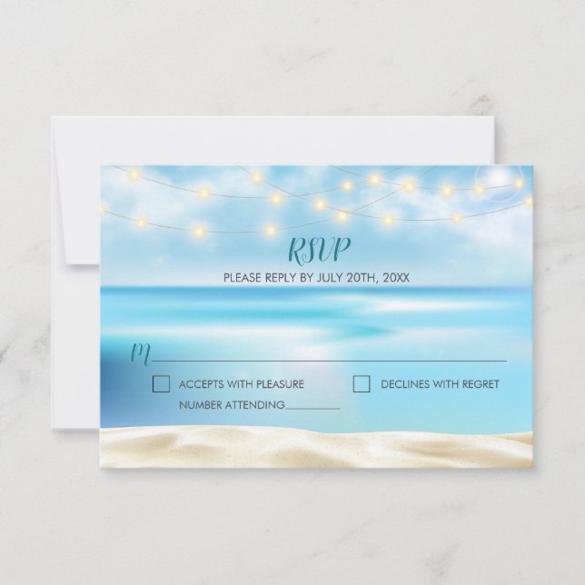 Réponse RSVP aux Lumières de Fée de la Plage Océan (Devant)