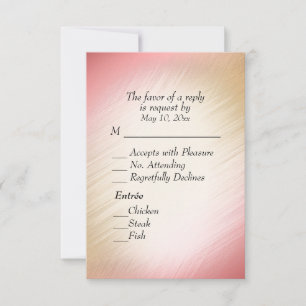 Réponse RSVP Classy Peach avec choix de menu