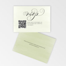 Réponse RSVP de mariage avec QR Code en écriture é