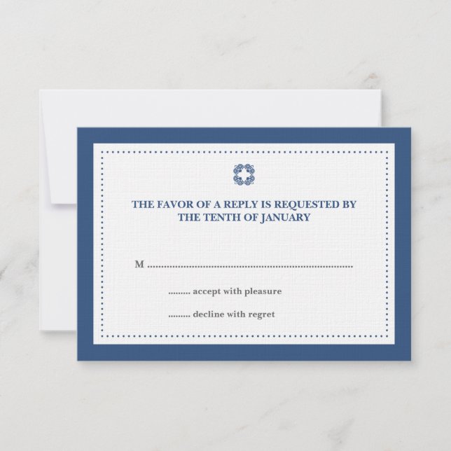 Réponse rsvp de mariage bleu marine (Devant)