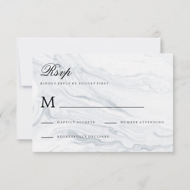 Réponse RSVP de mariage de marbre (Devant)