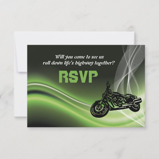 Réponse RSVP de mariage de motard/e cycliste sur r (Devant)
