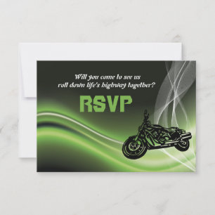 Réponse RSVP de mariage de motard/e en vélo/moto s