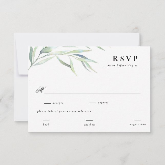 Réponse RSVP de mariage de verdure luxuriante (Devant)
