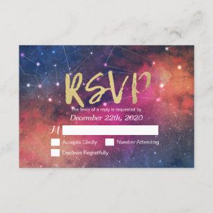 Réponse RSVP de mariage Galaxie Nébuleuse Constell
