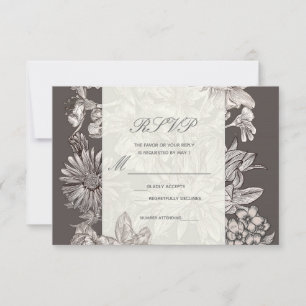 Réponse RSVP de mariage moderne floral vintage