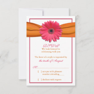 Réponse RSVP de mariage Ruban Orange Gerbera Margu