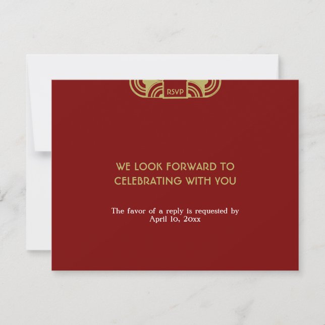 Réponse RSVP du boîtier mariage en velours rouge (Devant)
