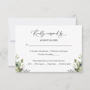 Réponse RSVP Eucalyptus Aquarelle Verdure