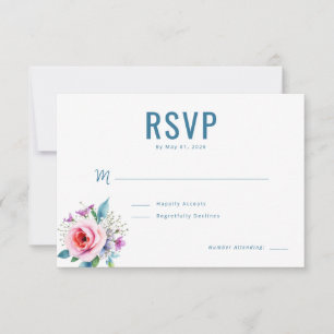 Réponse RSVP Fleur Bleue Sérénité