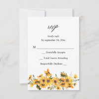 Réponse RSVP Fleur de tournesol d'automne sans rep