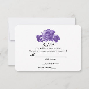 Réponse RSVP Fleur Élégante Rose Vintage Aquarelle