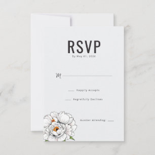 Réponse RSVP Fleurie Élégante Blanche