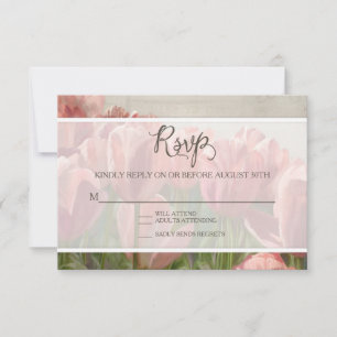 Réponse RSVP Floral Romantique Joli Bois Rustique