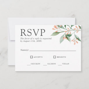 Réponse RSVP florale à l'aquarelle élégante avec e