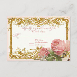 Réponse RSVP Maison du Rose Vintage parisien