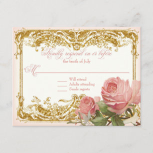 Réponse RSVP Maison du Rose Vintage parisien