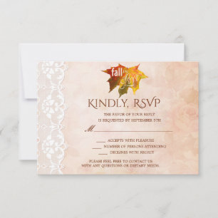 Réponse RSVP Mariage Automnal Amour Dentelle Rusti