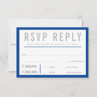 Réponse RSVP moderne gras garçon bleu gris