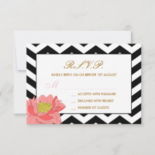 Réponse RSVP Pivoines et Chevrons