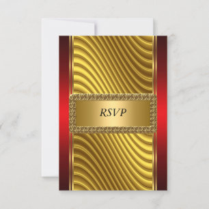 Réponse RSVP pour Bar Mitzvah Art Déco Or et Rouge