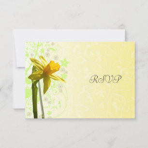 Réponse RSVP pour mariage printanier jaune jonquil