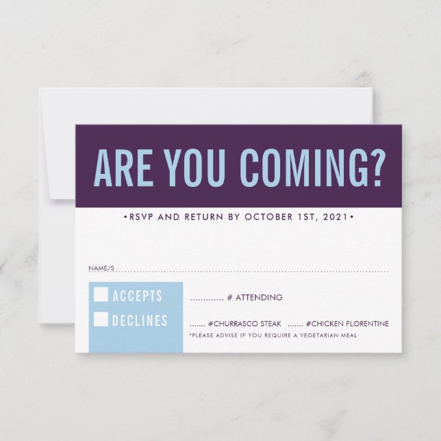 RÉPONSE RSVP RÉPONSE Blocage fun aubergplant pâle  (Devant)