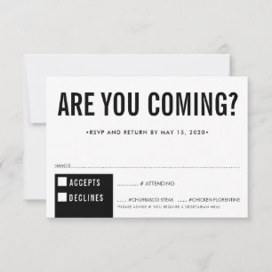 RÉPONSE RSVP RÉPONSE fun bold block noir blanc