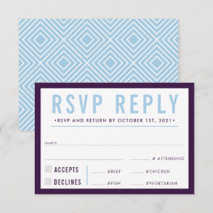 RÉPONSE RSVP RÉPONSE moderne audacieuse aubergine