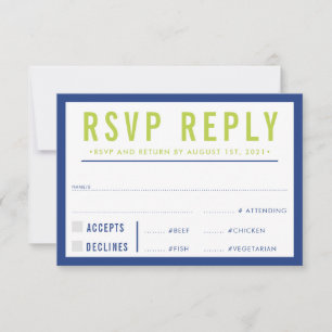 RÉPONSE RSVP RÉPONSE moderne audacieuse citron ble