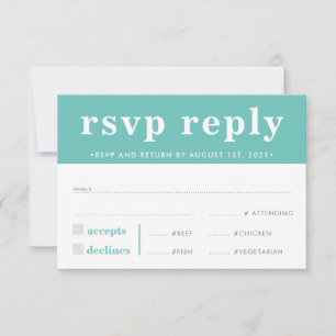 RÉPONSE RSVP RÉPONSE moderne audacieuse menthe ver