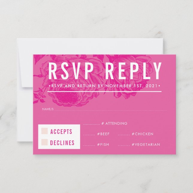 RÉPONSE RSVP RÉPONSE moderne élégant rose floral (Devant)