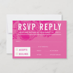 RÉPONSE RSVP RÉPONSE moderne élégant rose floral