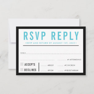 RÉPONSE RSVP RÉPONSE simple moderne audacieux noir