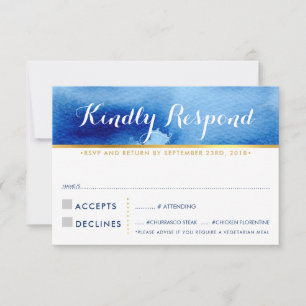 RÉPONSE RSVP RÉPONSE stylisée couleur bleue