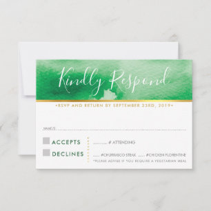 RÉPONSE RSVP RÉPONSE stylisée couleur vert kelly