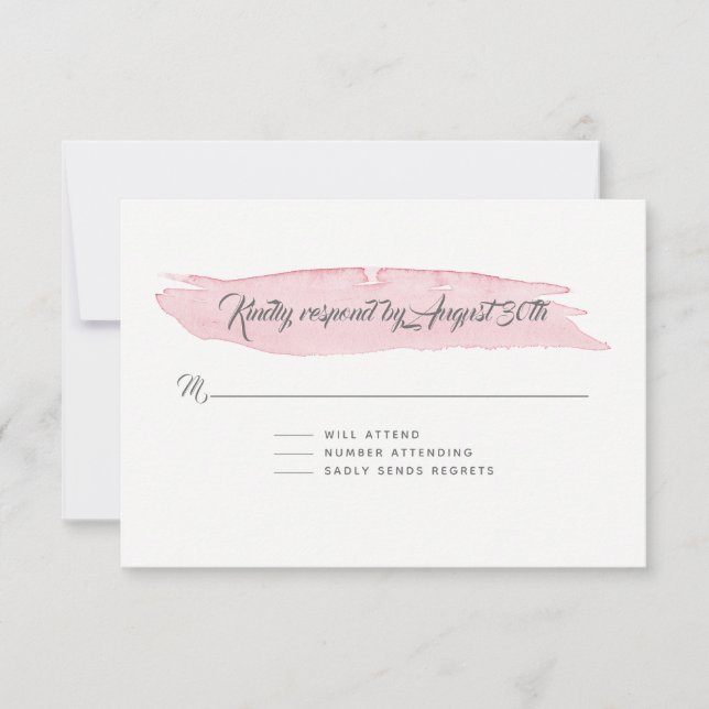 Réponse RSVP Simple Aquarelle Laver Brush Strot (Devant)