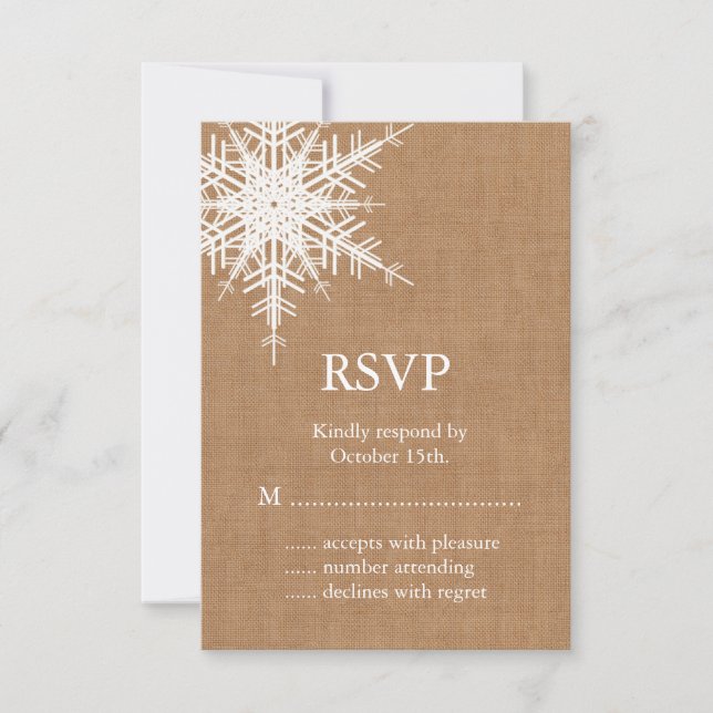 Réponse RSVP Winter Burlap (Devant)