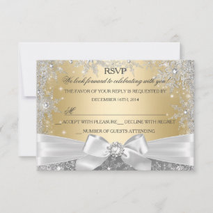 Réponse RSVP Winter Wonderland Or