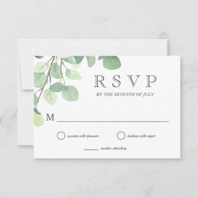 Réponse simple Mariage Eucalyptus Greenerife (Devant)