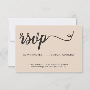 Réponse simple par carte RSVP sans envoi de siège 