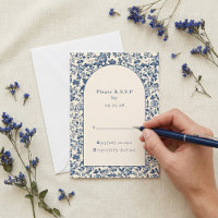 Réponse vintage Blue Floral arc rsvp