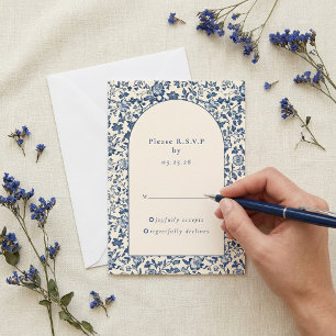 Réponse vintage Blue Floral arc rsvp