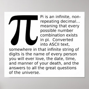 Réponses infinies de Pi Affiche drôle