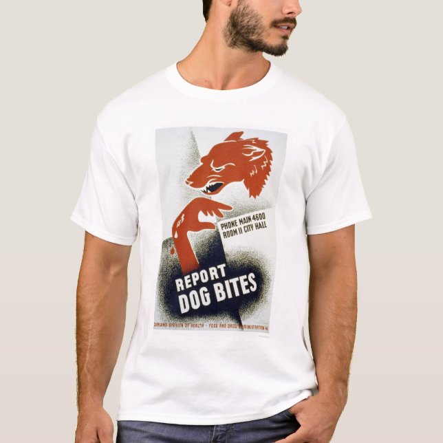 Report Dog Bites 1941 WPA T-Shirt (Front)